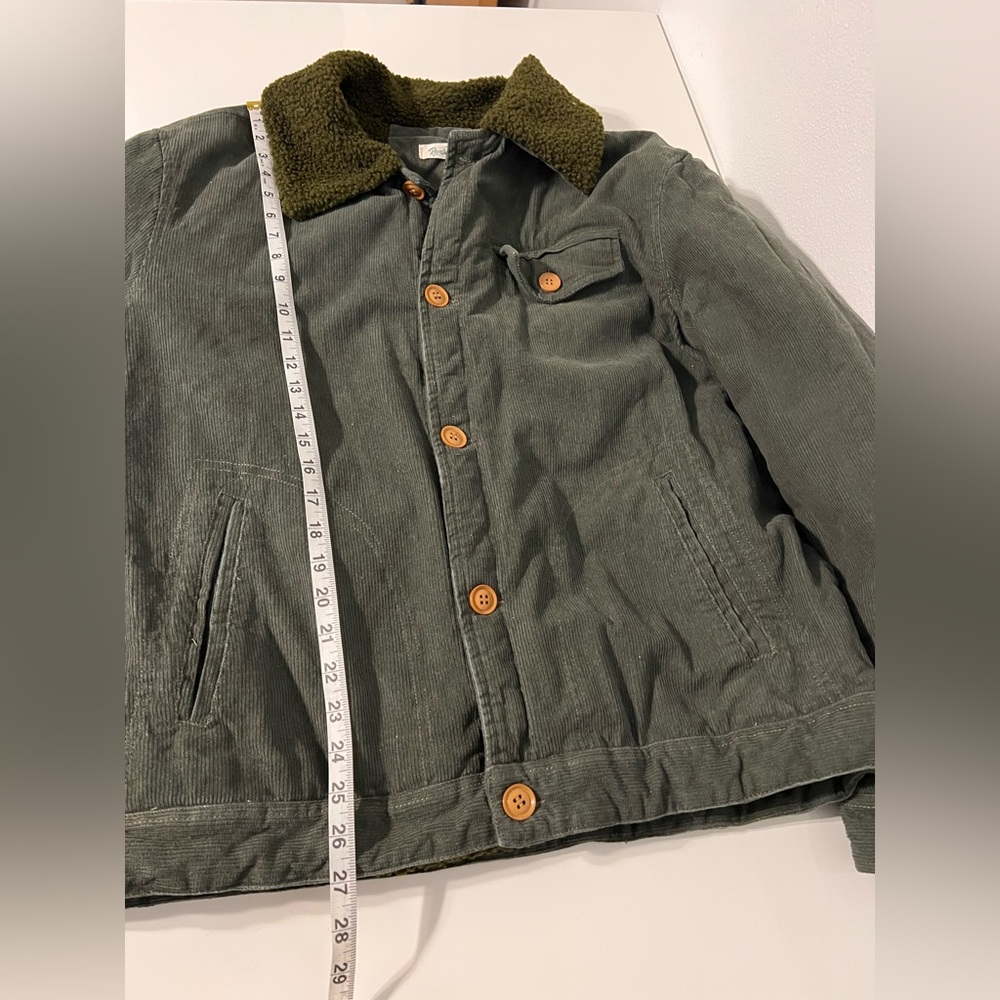 Reverb Mens Button Down‎ Sherpa Lined Corduroy Jacket Green Brown Size XL - Picture 10 of 10